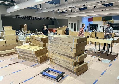 classroom technology equipment ready to be installed